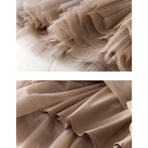 High-waist pleated mesh skirt women spring/summer 2021 new Korean style design irregular large-length mid-length A-line skirt - Image 6