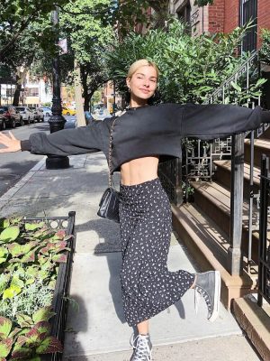 Summer Print Skirt Women A-Line Trendy Y2K Skirts Harajuku Knee-Length Casual High Waist Party Streetwear Bodycon E-girl Skirts - Image 2