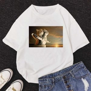 2021 New summer Mona Lisa Printting T Shirts Women aesthetics Tshirts Casual Short Sleeves Tops t-shirt Female Clothing - Image 2