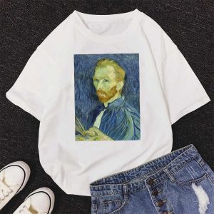 2021 New summer Mona Lisa Printting T Shirts Women aesthetics Tshirts Casual Short Sleeves Tops t-shirt Female Clothing - Image 4