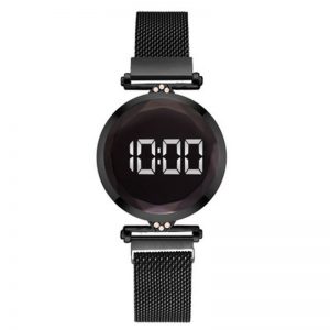Luxury Digital Magnet Watches For Women Rose Gold Stainless Steel Dress LED Quartz Watch Female Clock Relogio Feminino Drop Ship - Image 2