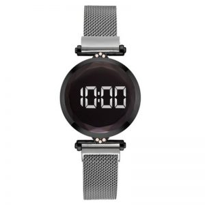 Luxury Digital Magnet Watches For Women Rose Gold Stainless Steel Dress LED Quartz Watch Female Clock Relogio Feminino Drop Ship - Image 3
