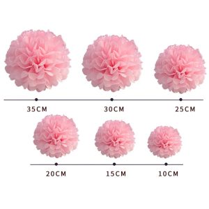 2PCS 10cm Pompon Tissue Paper Pom Poms Flower Balls for Wedding Room Decoration Party Supplies DIY White Hanging Paper Flowers - Image 2