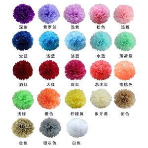 2PCS 10cm Pompon Tissue Paper Pom Poms Flower Balls for Wedding Room Decoration Party Supplies DIY White Hanging Paper Flowers - Image 3