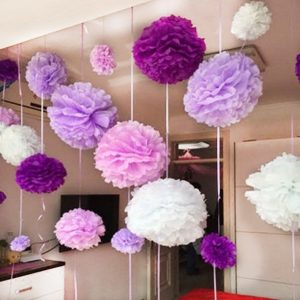 2PCS 10cm Pompon Tissue Paper Pom Poms Flower Balls for Wedding Room Decoration Party Supplies DIY White Hanging Paper Flowers - Image 5