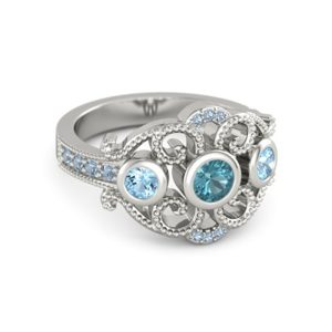 I & FDLK Women Band Rings 4 Styles with Round White/Blue Zircon Stone Fashion Female Wedding Jewelry Rings Simple Item - Image 4