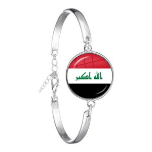 Iraq,Yemen,Nepal,Bangladesh,Maldives,Lebanon National Flag Bracelet 18mm Glass Cabochon Chain Bangle For Women Men Gift - Image 2