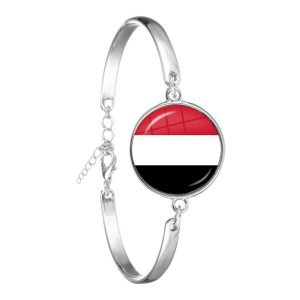 Iraq,Yemen,Nepal,Bangladesh,Maldives,Lebanon National Flag Bracelet 18mm Glass Cabochon Chain Bangle For Women Men Gift - Image 3