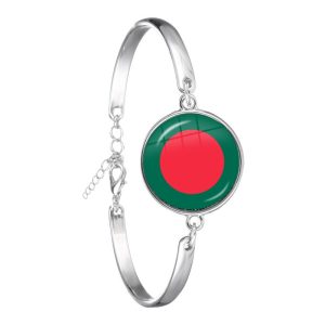Iraq,Yemen,Nepal,Bangladesh,Maldives,Lebanon National Flag Bracelet 18mm Glass Cabochon Chain Bangle For Women Men Gift - Image 5