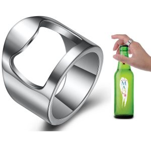 JIOROMY New Arrival Stainless Steel Finger Ring Corkscrew Chrome Beer Bottle Opener Kitchen Bar Tools Practical Home Gadgets - Image 5