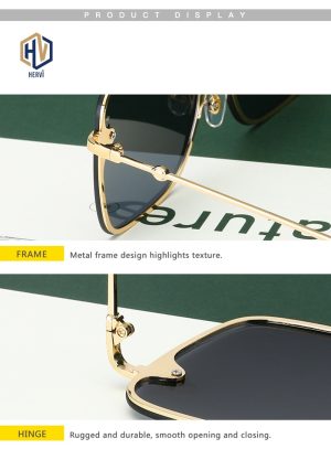 New Lady Oversize Rimless Square Bee Sunglasses Women Men Small Bee Glasses Gradient Sun Glasses Female UV400 - Image 5
