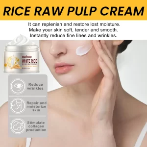 White Rice Whitening Face Serum Wrinkle Remove Fine Lines Cream Shrink Pores Fade Dull Melanin Moisturize Brighten Skin Care Set - Image 3