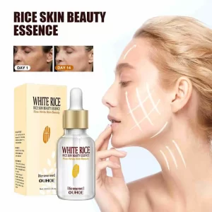 White Rice Whitening Face Serum Wrinkle Remove Fine Lines Cream Shrink Pores Fade Dull Melanin Moisturize Brighten Skin Care Set - Image 4